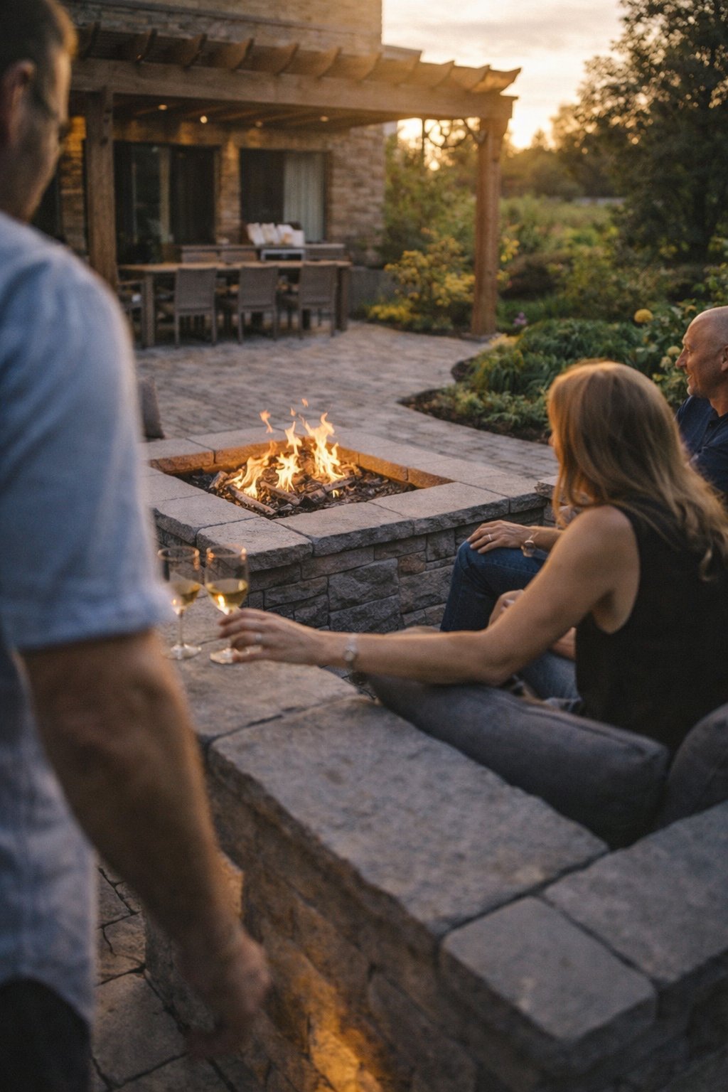 Luxury backyard patio with outdoor living — MBP Outdoor Services Saugeen Shores
